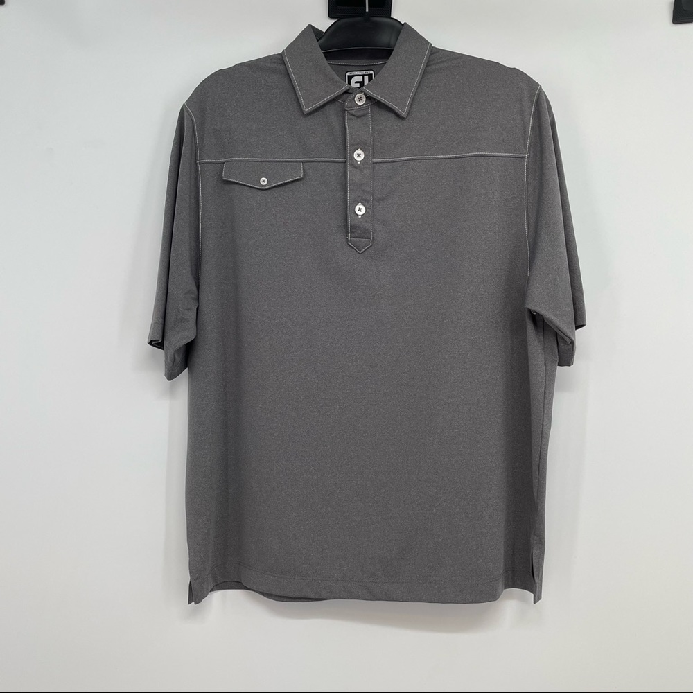FootJoy FJ Athletic Fit Men's M Casual Short Sleeve  Golf Polo Shirt Pocket Gray